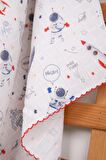 Babyhola Pamuklu Astronot 85x90 cm Bebek Battaniyesi Kırmızı